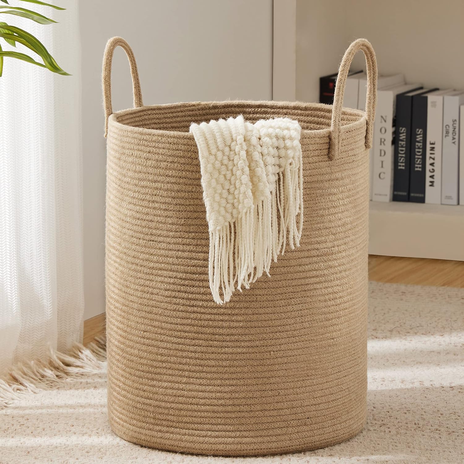 Sustainable Living Eco Friendly - Keranjang Penyimpanan Besar Tinggi Anyaman Dekoratif